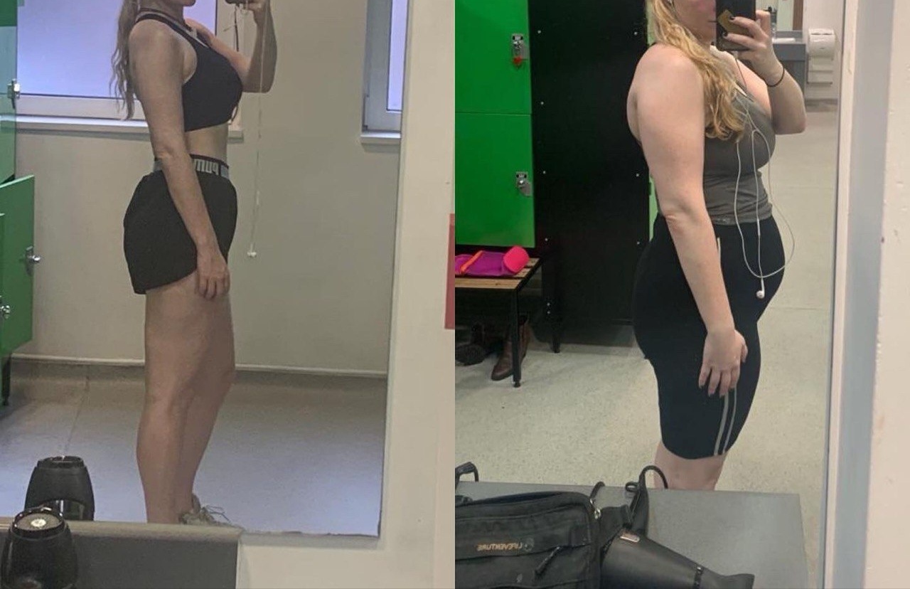 Female client before and after transformation — Amin FitPro