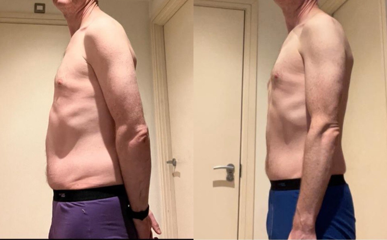 Male client before and after transformation — Amin FitPro